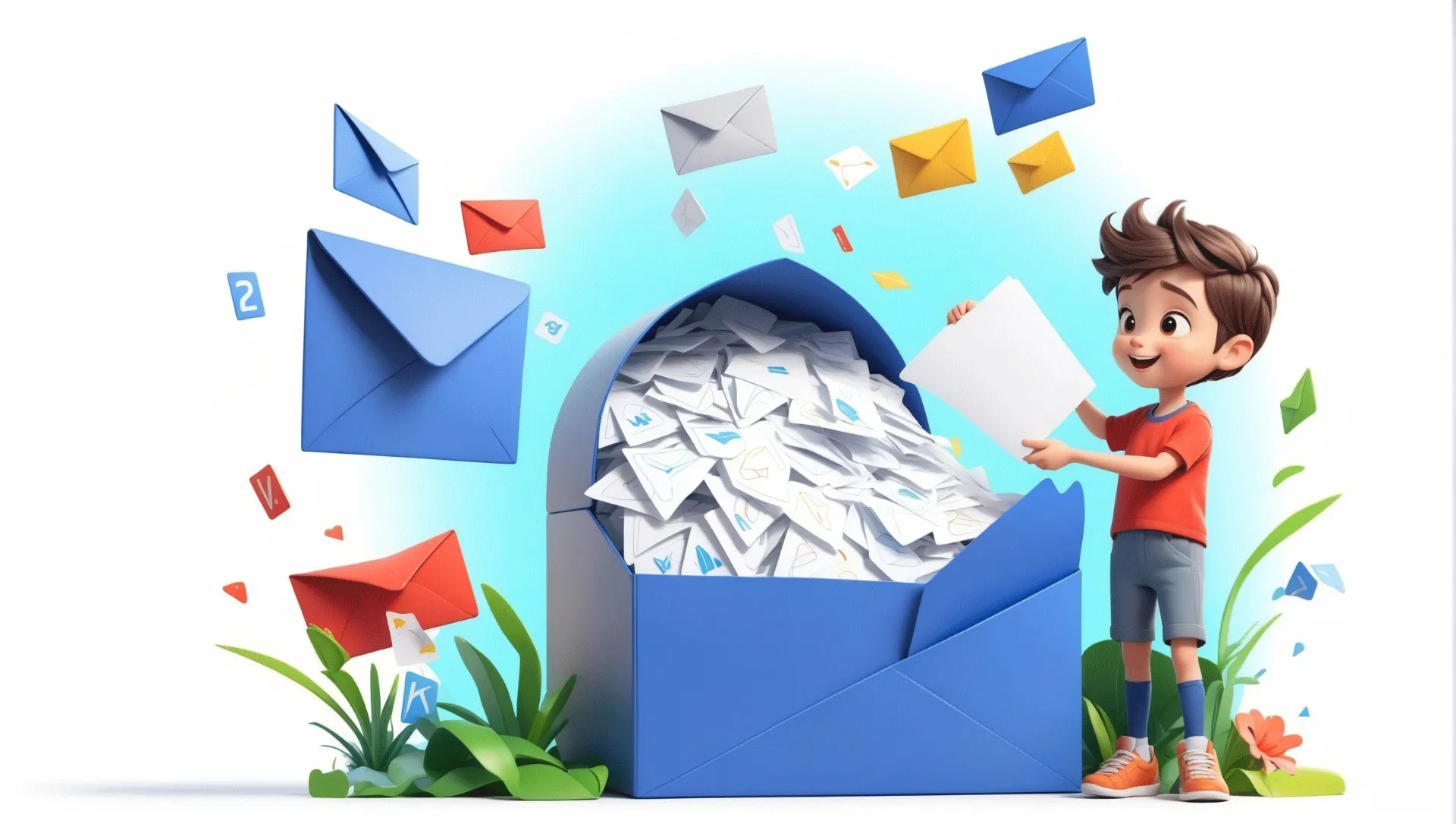 Email Marketing Character Artwork 3D Illustration image